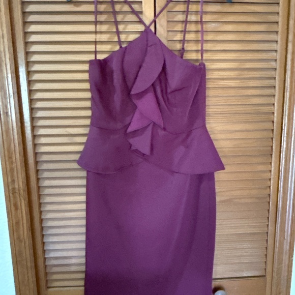 BCBGMAXAZRIA Sleeveless Halter Peplum Dress - Picture 7 of 9
